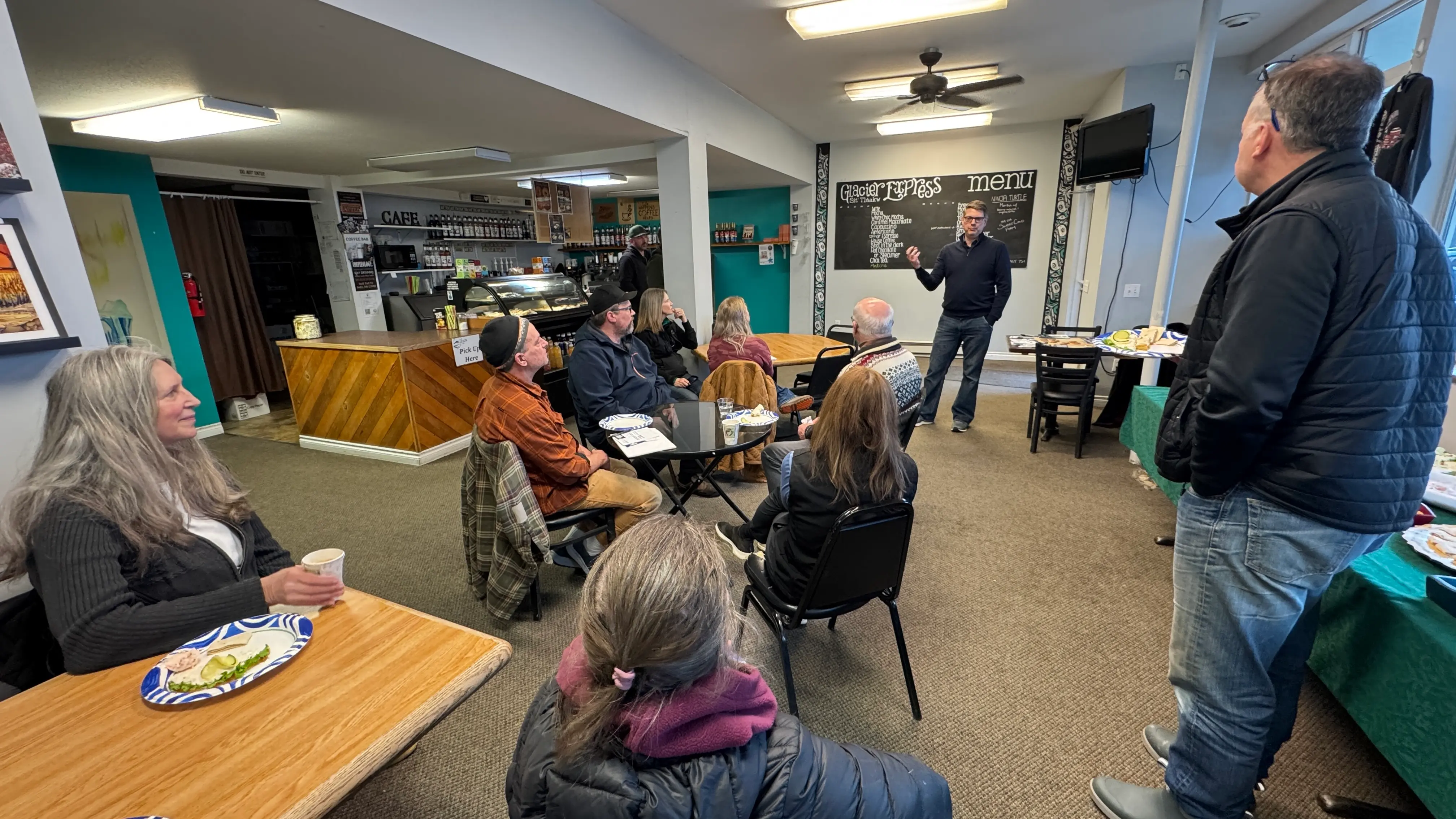 Alaskans gathered at a community meeting